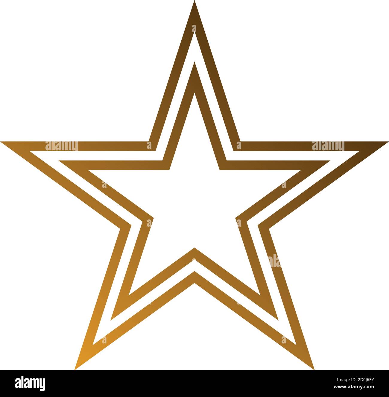 Star flat icon gold color on white background Stock Vector