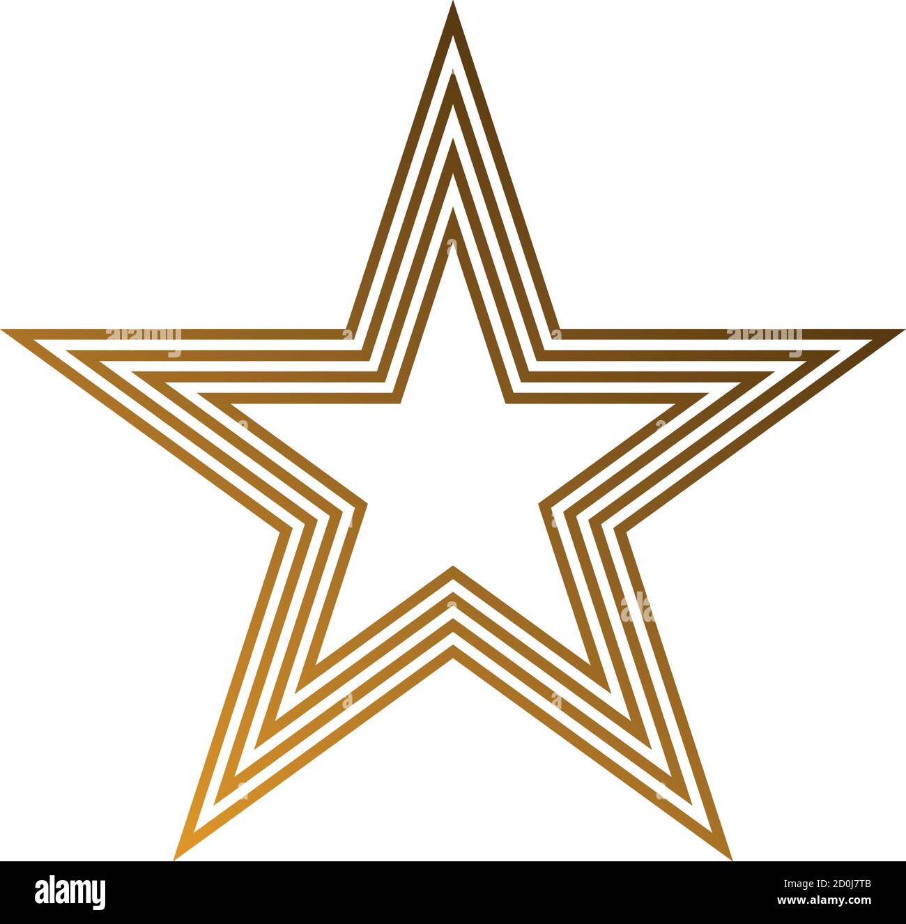 Star flat icon gold color on white background Stock Vector