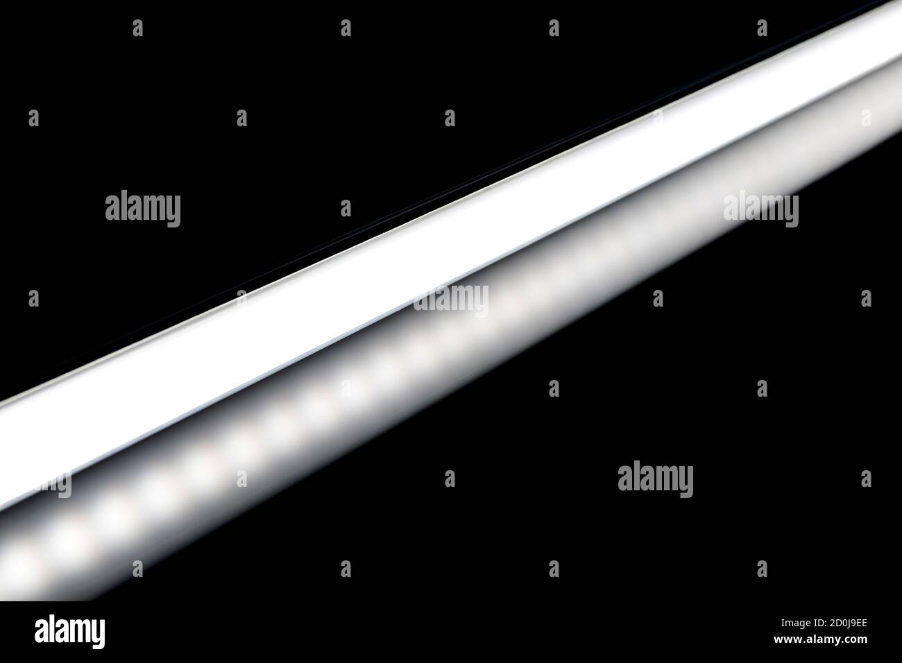LED tube light bulb white color for photography and video on black