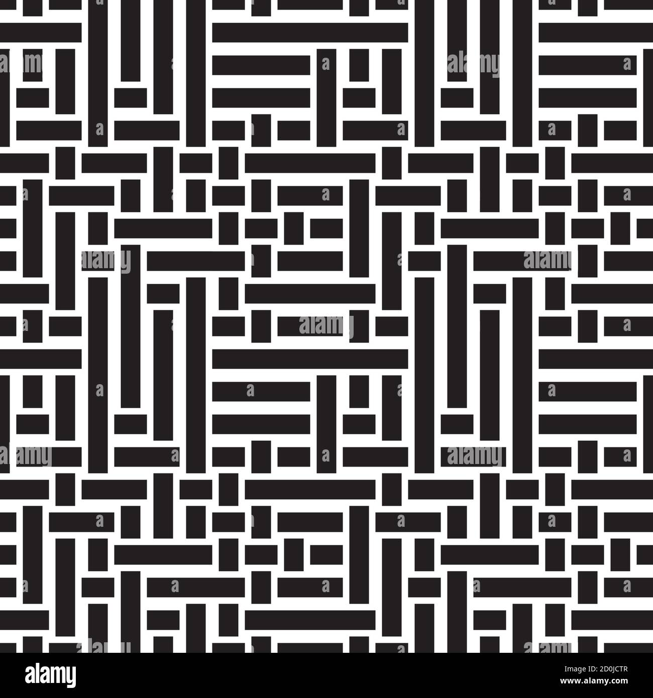 Seamless pattern with horizontal and vertical black segments Stock Vector