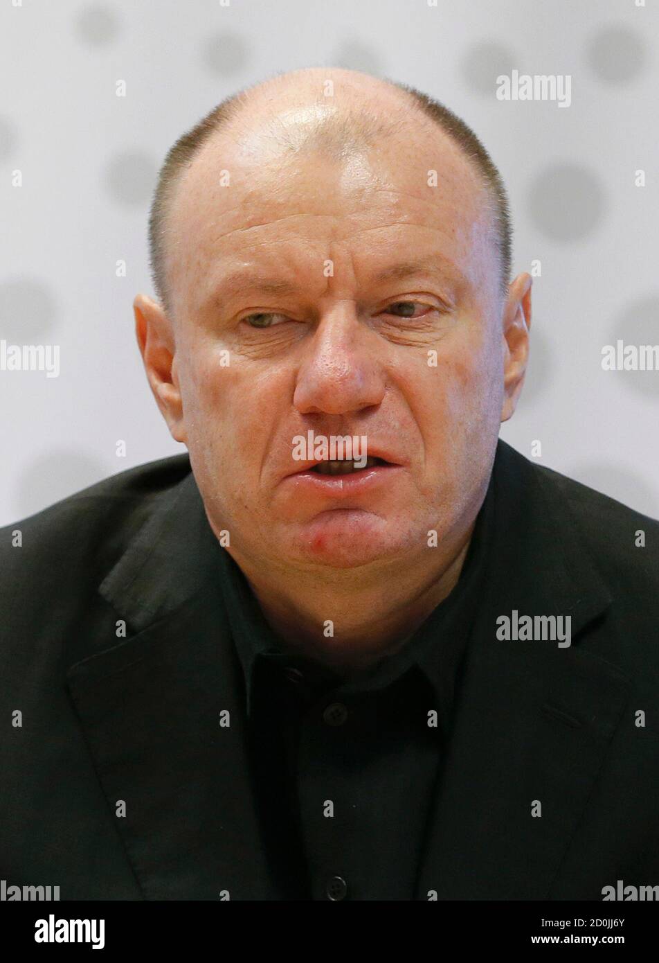 Vladimir Potanin, CEO and co-owner of Norilsk Nickel, speaks as he attends the Reuters Russia Investment Summit in Moscow September 23, 2014. REUTERS/Maxim Shemetov (RUSSIA - Tags: BUSINESS POLITICS HEADSHOT COMMODITIES) Stock Photo