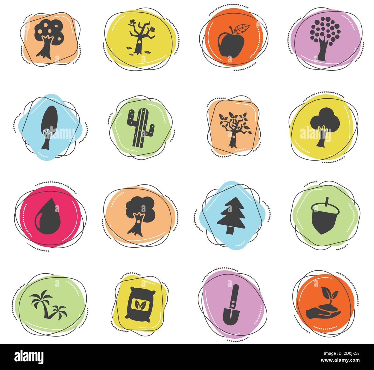 trees icon set Stock Vector Image & Art - Alamy
