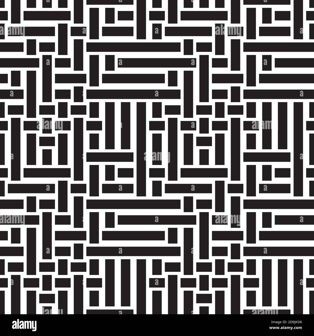 Seamless pattern with horizontal and vertical black segments Stock Vector