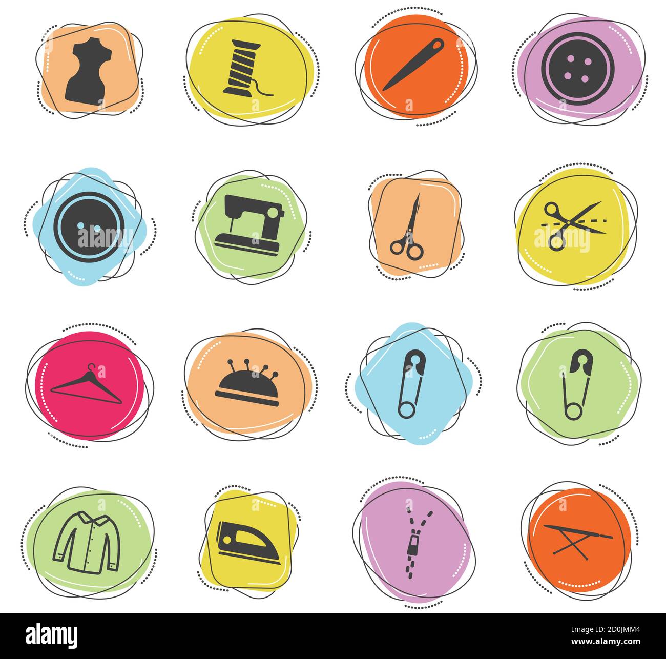 Tailoring simply icons Stock Vector Image & Art - Alamy