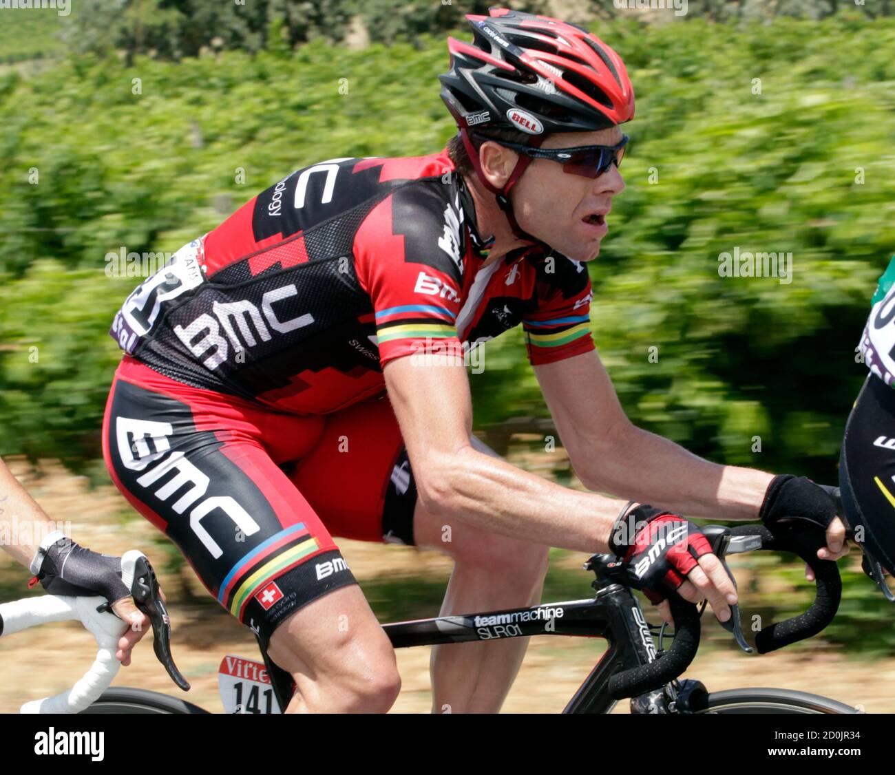 BMC Racing Team's Cadel Evans of Australia rides during the 15th stage of  the Tour de