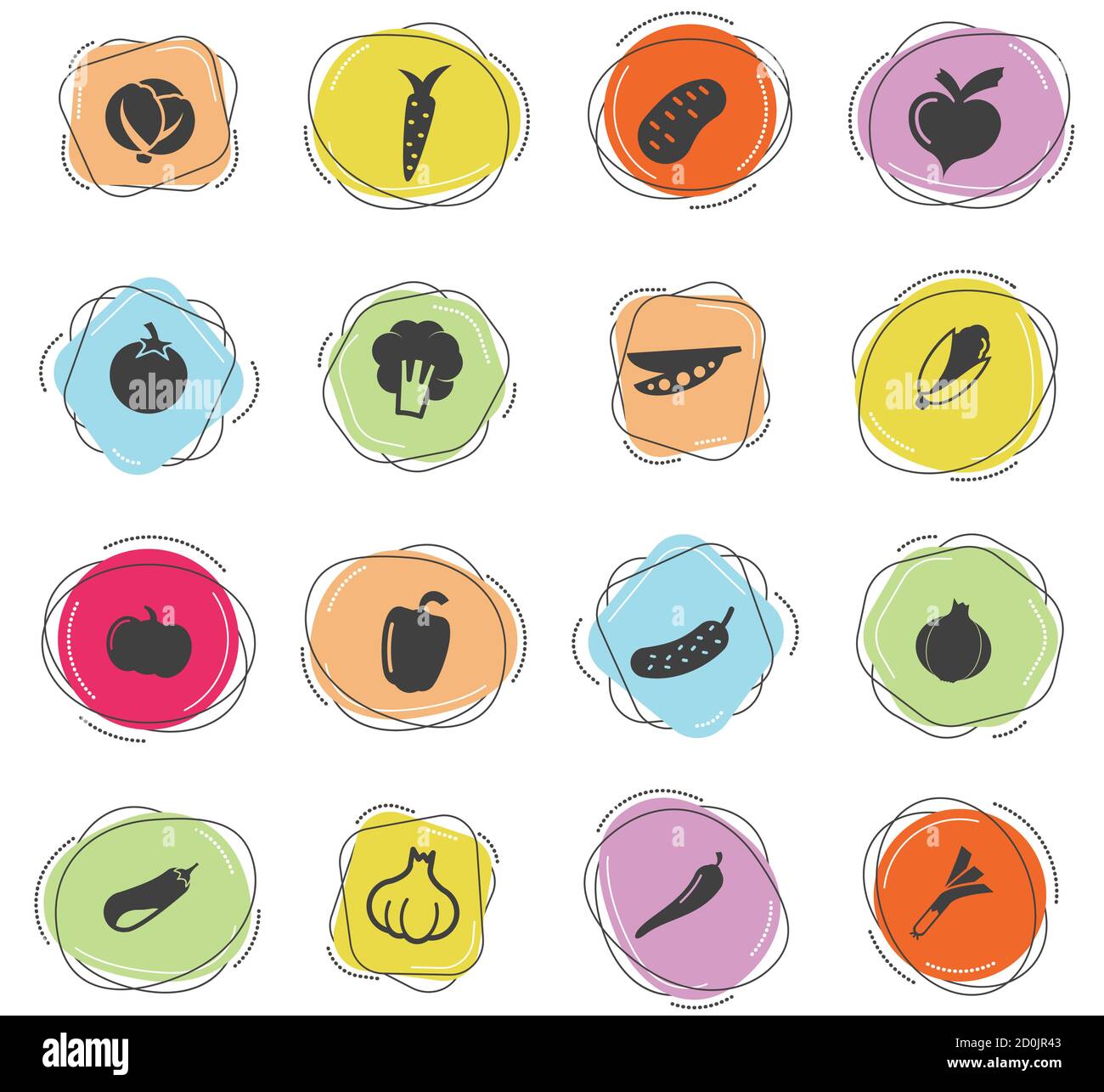 Vegetables simply icons Stock Vector Image & Art - Alamy