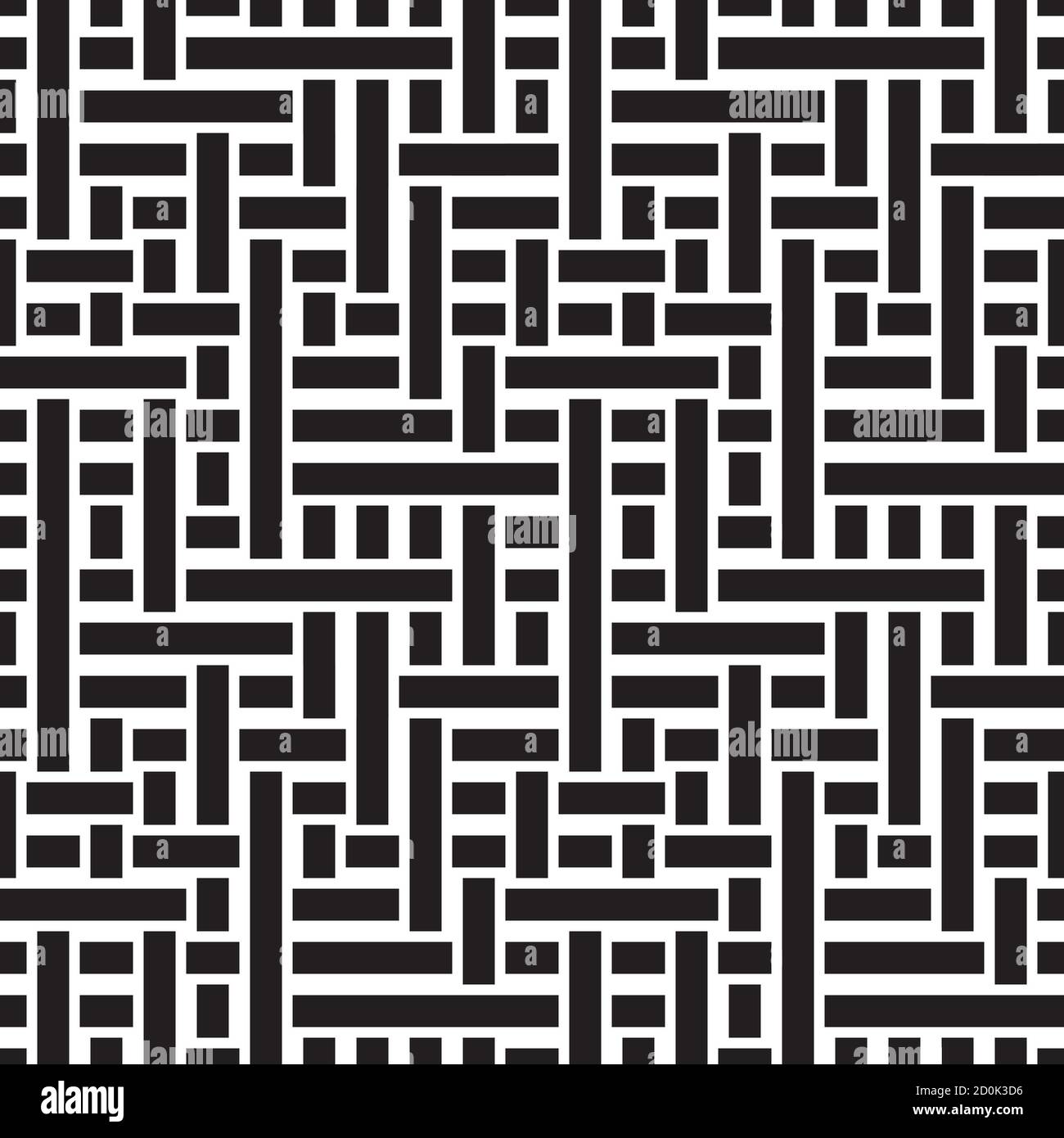 Seamless pattern with horizontal and vertical black segments Stock Vector
