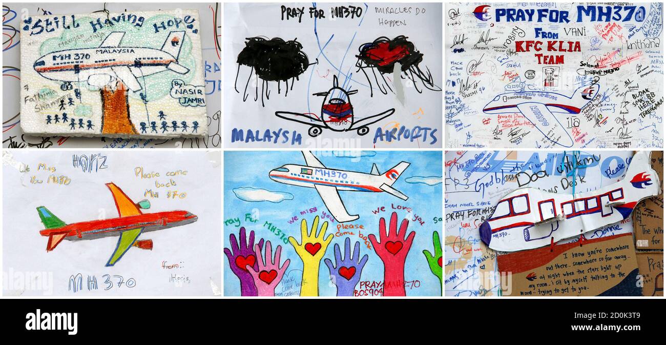 A combination photo shows various artwork and well-wishes put ...