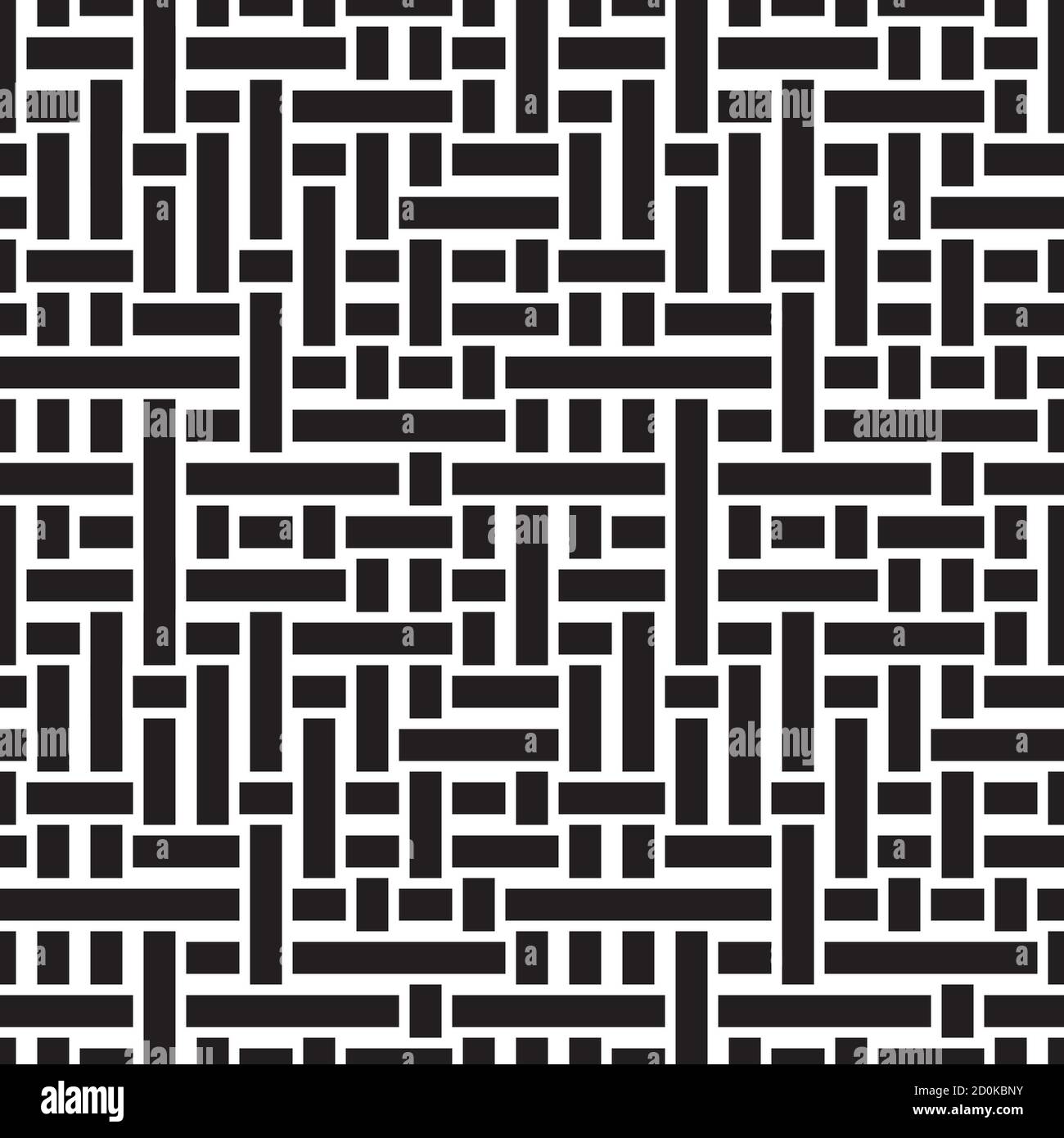 Seamless pattern with horizontal and vertical black segments Stock Vector