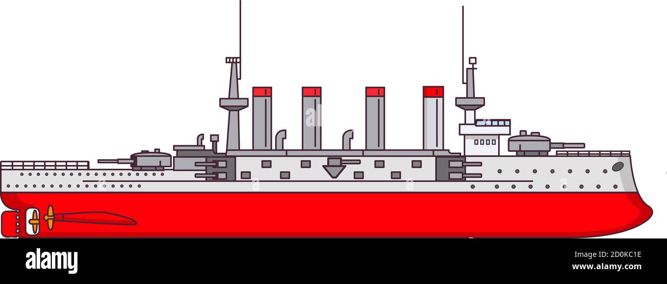 Battleship steam. Naval vessel. Military ship sea vehicle Stock Vector Image & Art Alamy