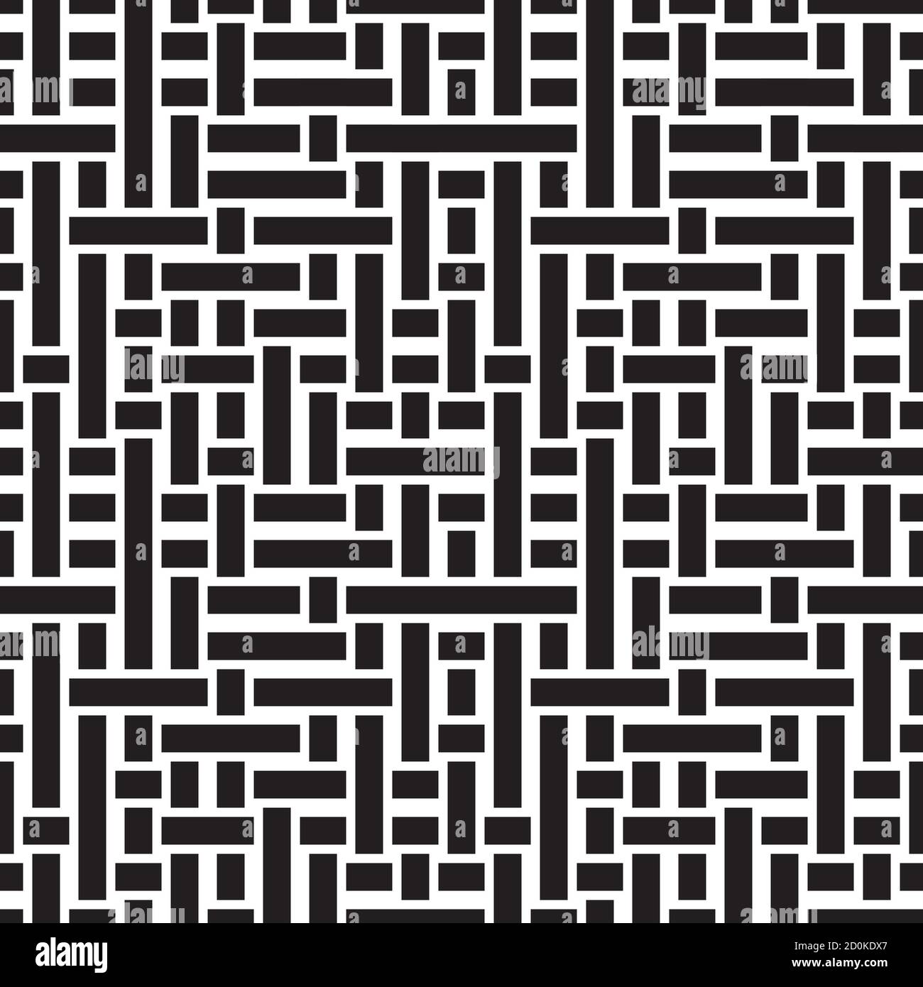 Seamless pattern with horizontal and vertical black segments Stock Vector