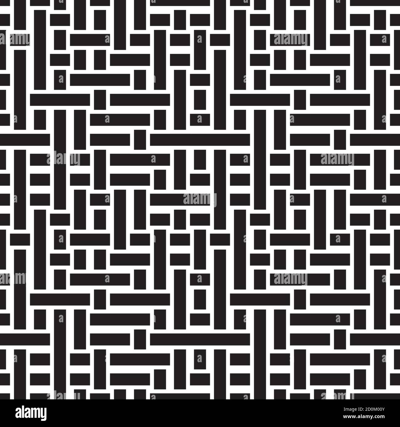 Seamless pattern with horizontal and vertical black segments Stock Vector