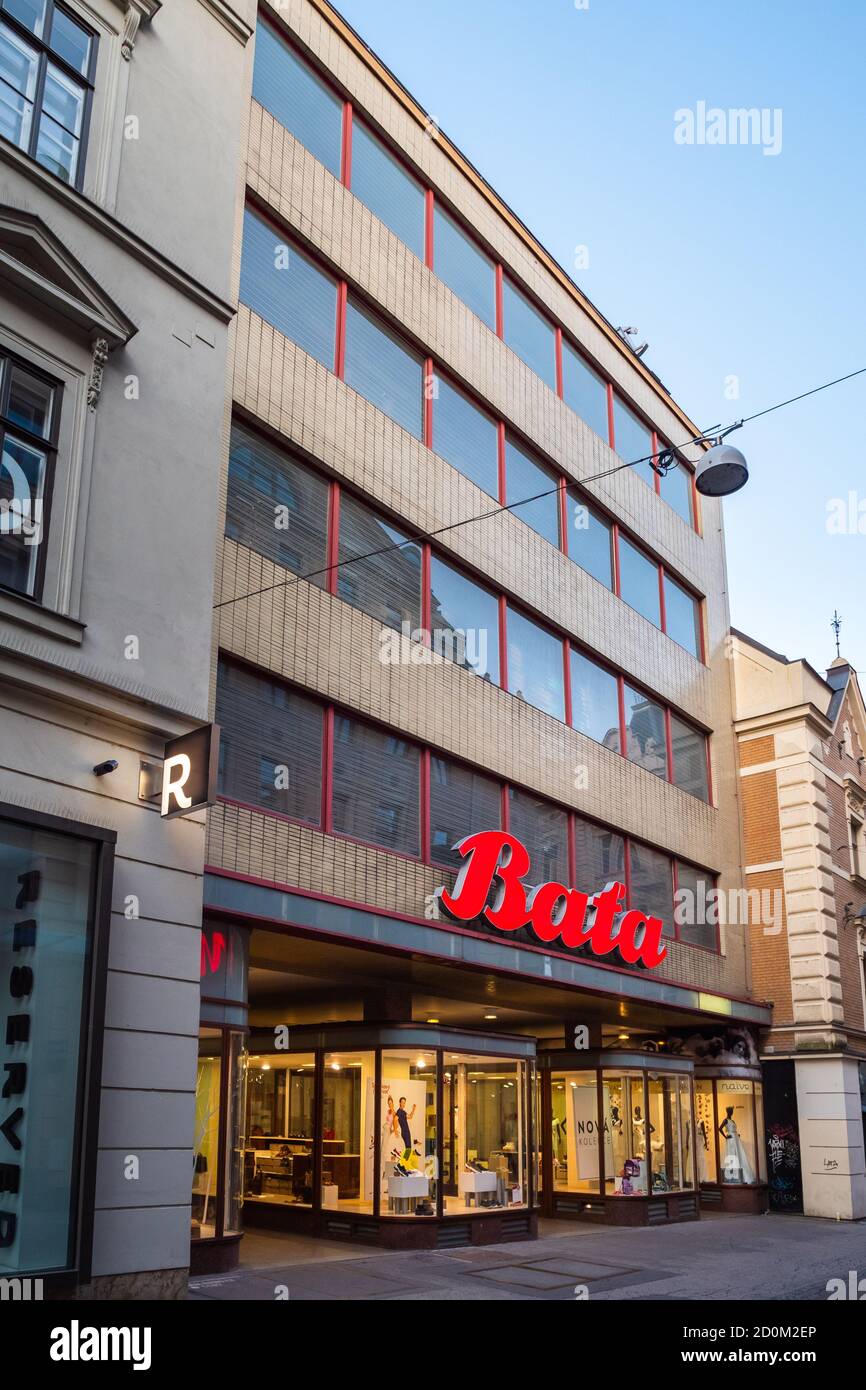 Bata Building Shoe Shop in Brno, Czech Republic Modernist or Functionalist Building Facade or Exterior with Windows and Entrance Stock Photo