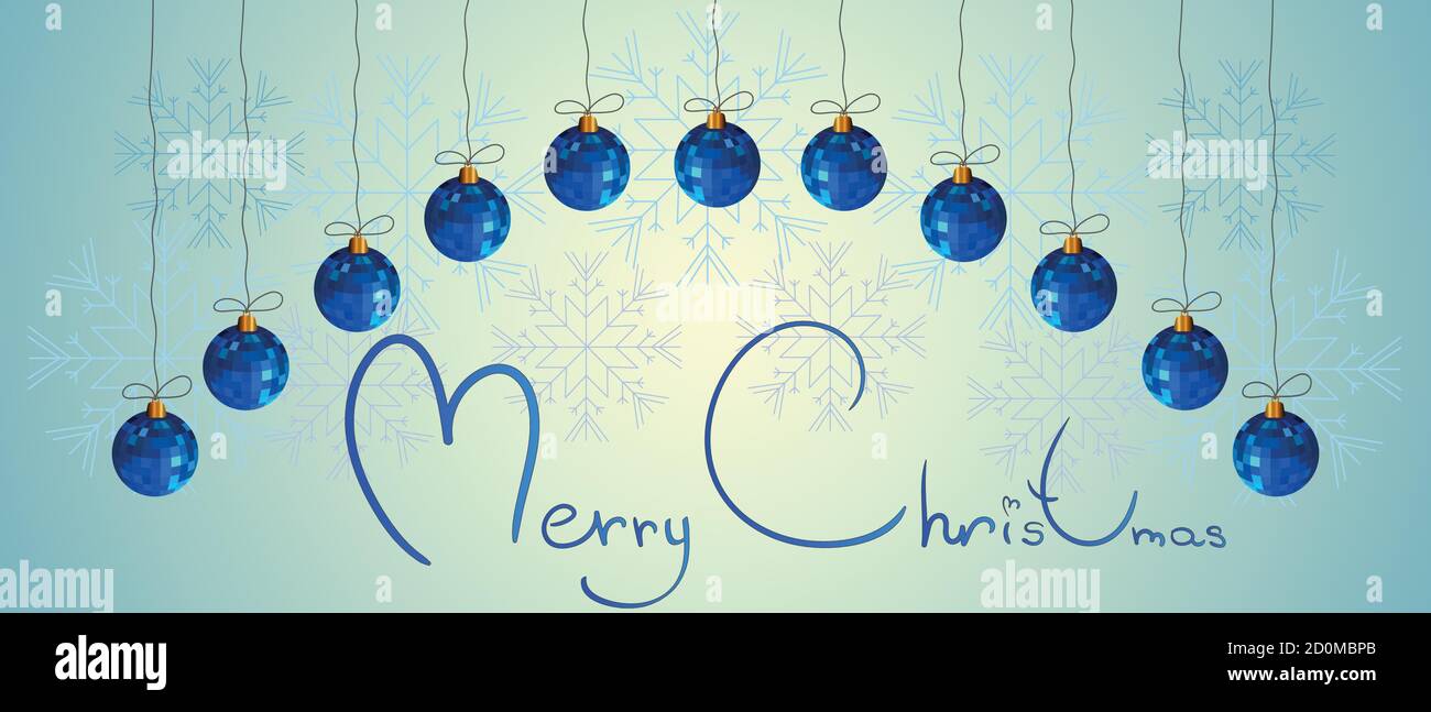 vector Christmas background with faceted blue Christmas balls Stock ...