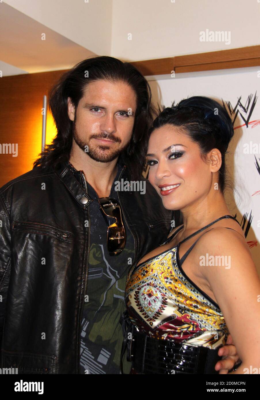 World Wrestling Entertainment Wwe Superstar John Morrison And Diva Melina Pose For Pictures During A Promotional Visit In Singapore June 23 2011 Reuters Sharon Lee Singapore Tags Sport Wrestling Entertainment Stock Photo Alamy