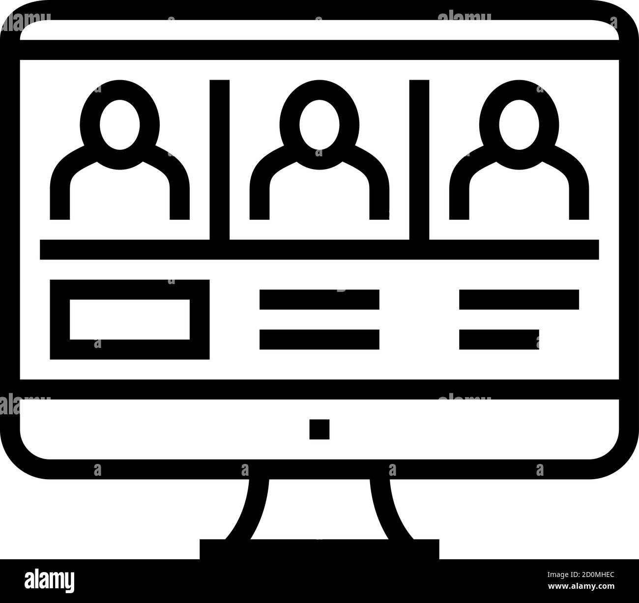 online meeting line icon vector black illustration Stock Vector Image ...