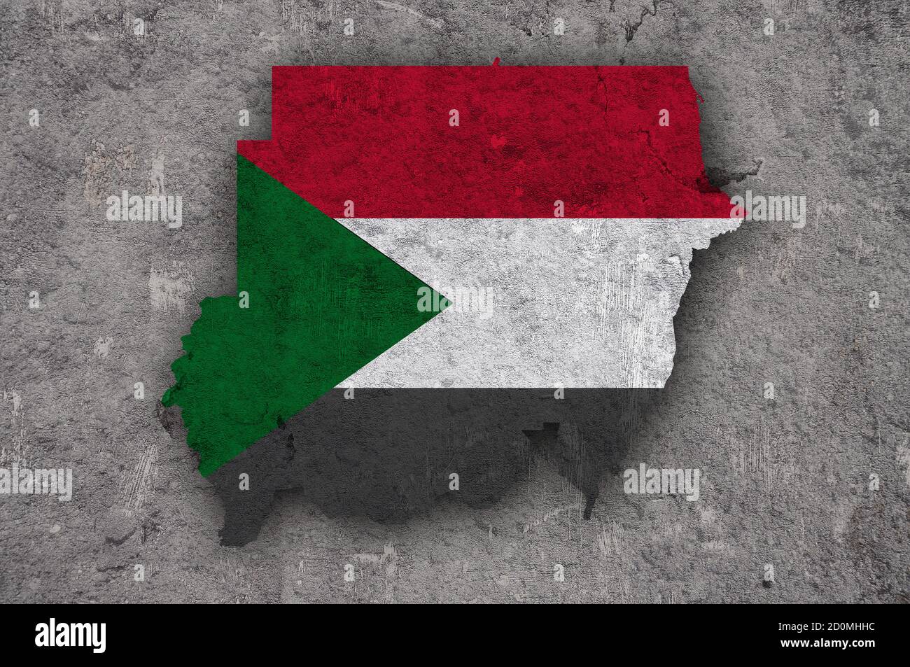 Map and flag of Sudan on weathered concrete Stock Photo - Alamy