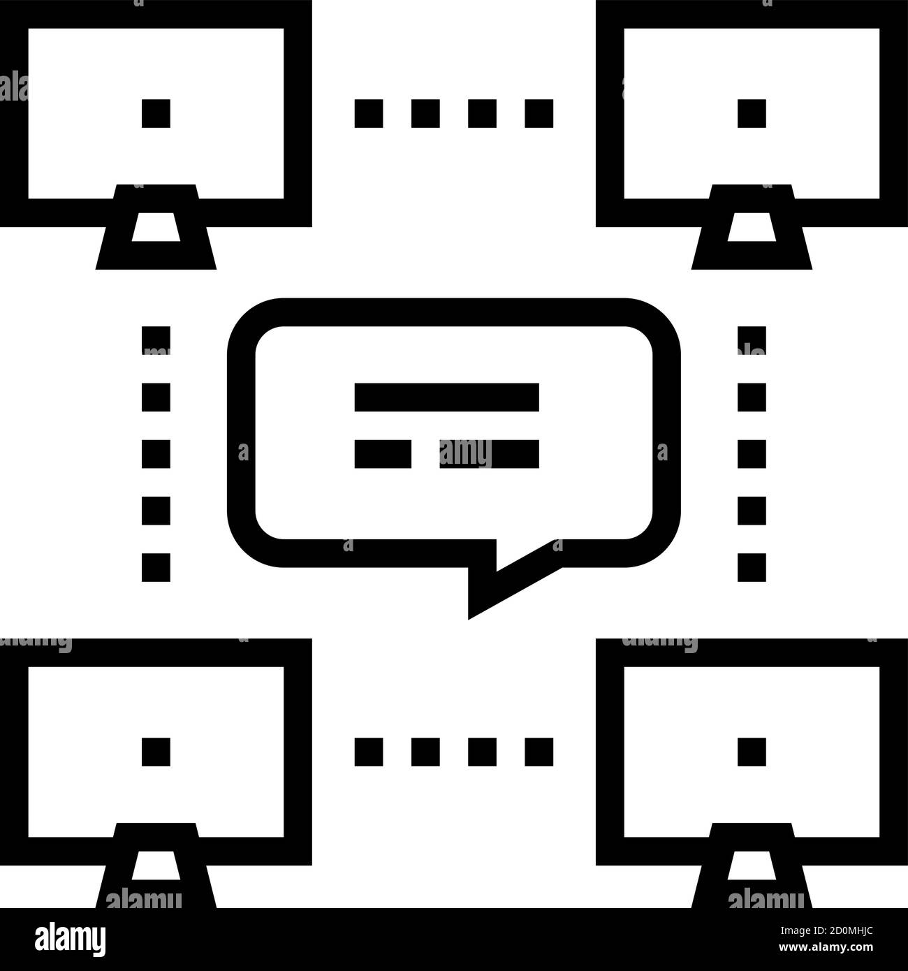 network computer users communication line icon vector illustration ...