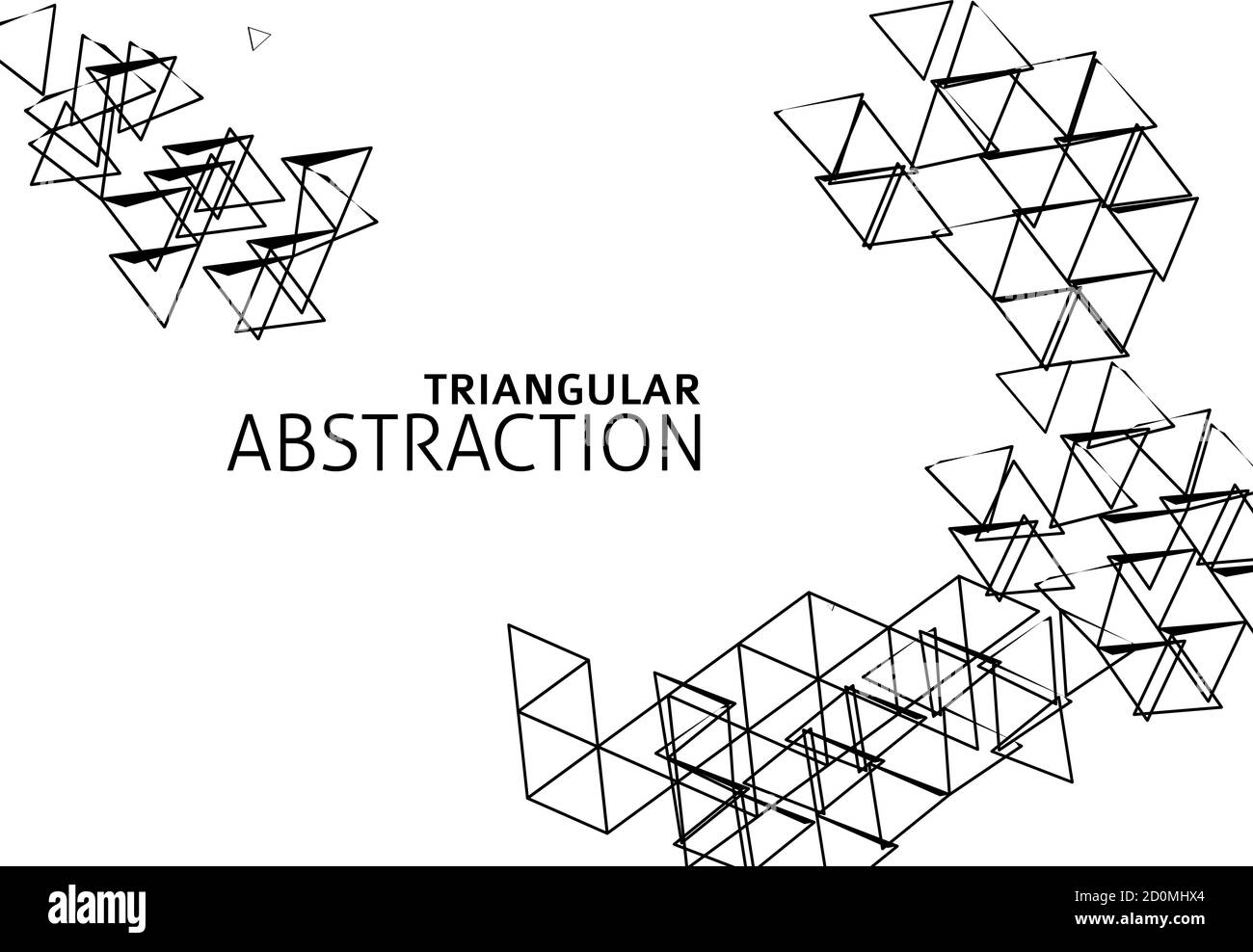 Simple black and white triangular abstraction. Minimal vector graphic design Stock Vector