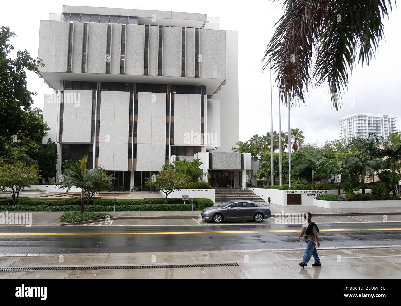 Fort Lauderdale City Hall is seen in Fort Lauderdale, Florida, November 9, 2014. Recent legislations in Fort Lauderdale, which severely limited whether homeless people can be fed in public, affected Arnold P. Abbott, President of the Maureen A. Abbott Love Thy Neighbor Fund, Inc. and Culinary Skills Training Program, which feeds and educates the homeless. REUTERS/Andrew Innerarity (UNITED STATES - Tags: POLITICS SOCIETY POVERTY) Stock Photo