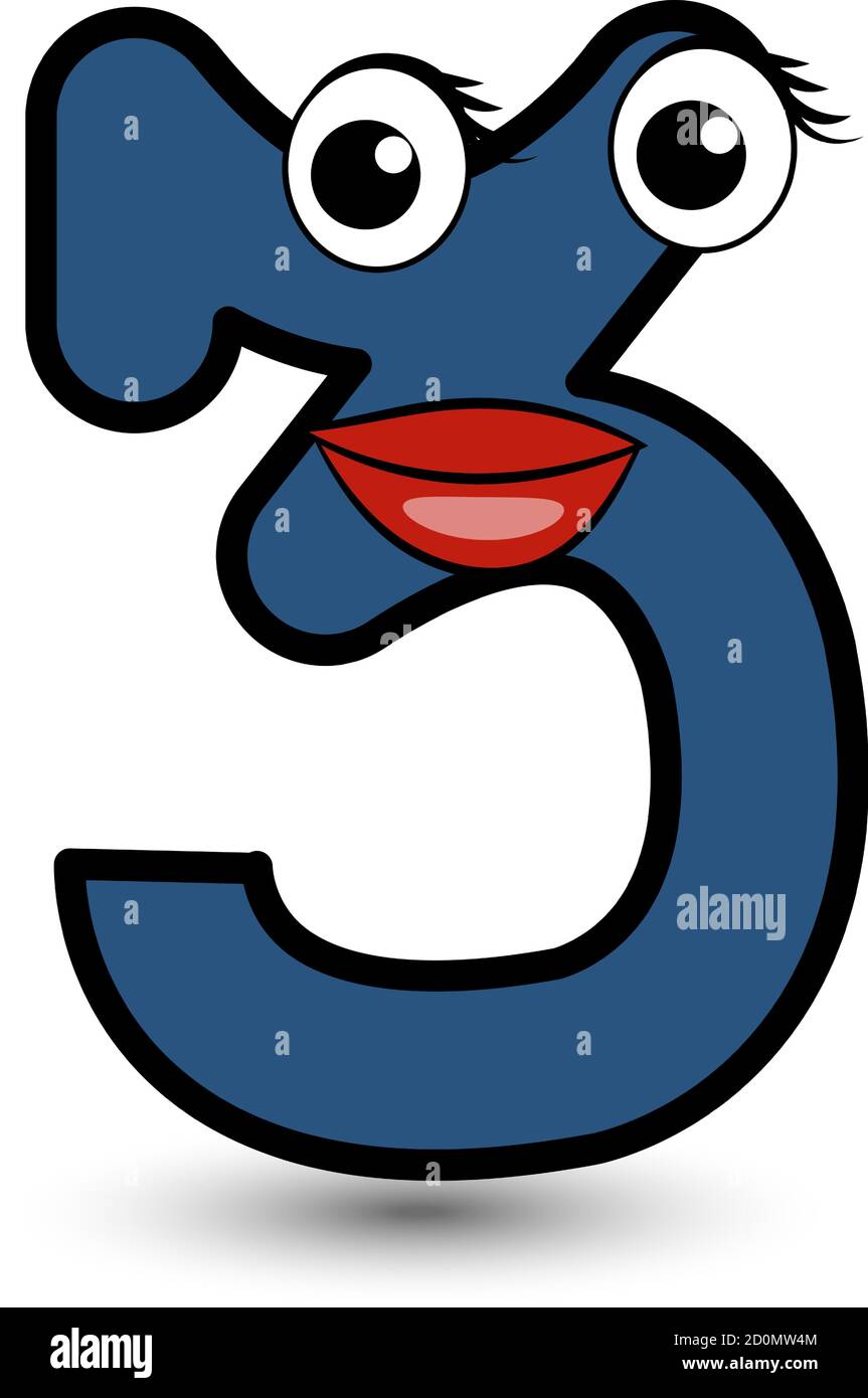 Funny hand drawn cartoon styled font colorful dark blue number three with smiling face vector alphabet illustration isolated on white. Good for kids l Stock Vector Image & Art - Alamy Funny hand drawn cartoon styled font colorful dark blue number three with smiling face vector alphabet illustration isolated on white. Good for kids l Stock Vector Image & Art - Alamy