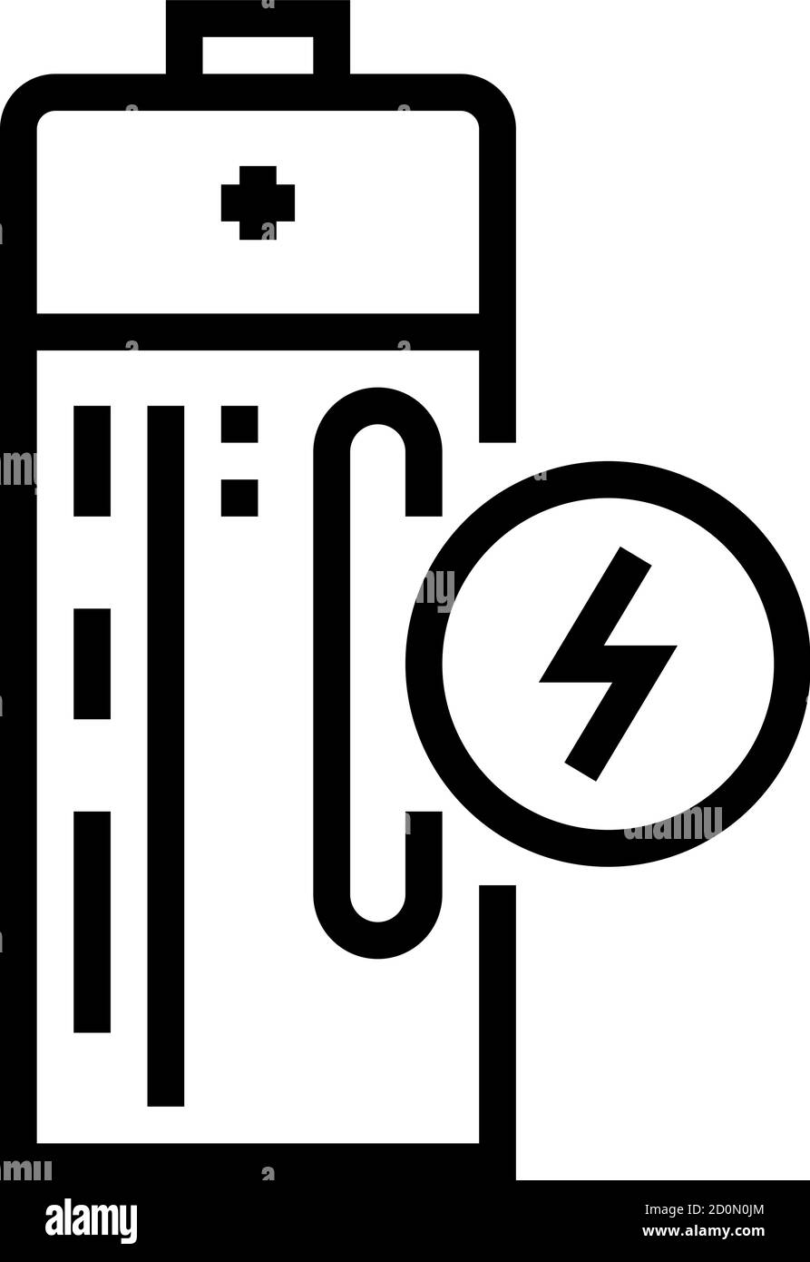 compact battery line icon vector black illustration Stock Vector Image ...