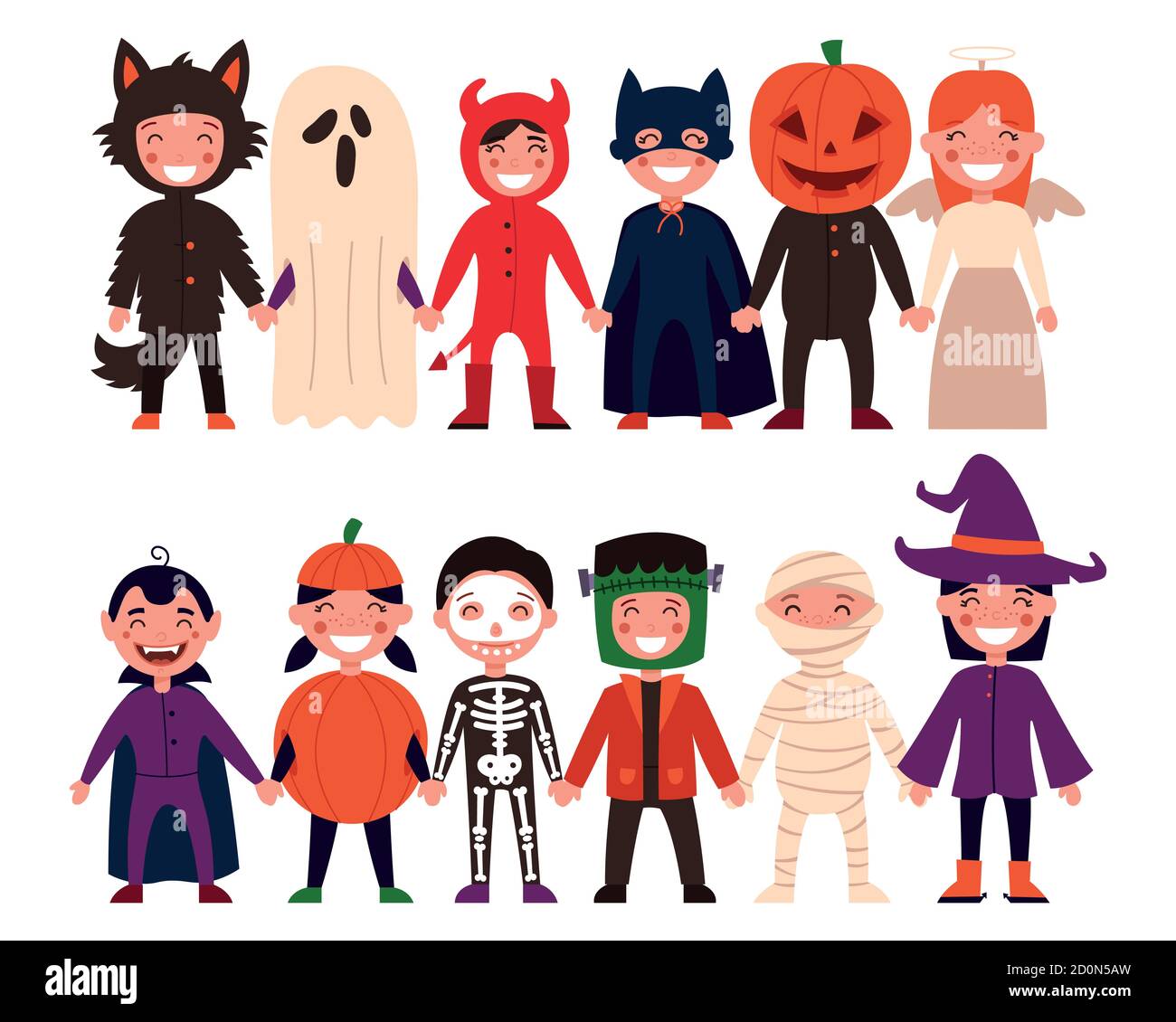Set of children. Halloween, children's party, or kids in a Halloween costume. Vector illustration on white isolated background Stock Vector Image & Art - Alamy Set of children. Halloween, children's party, or kids in a Halloween costume. Vector illustration on white isolated background Stock Vector Image & Art - Alamy