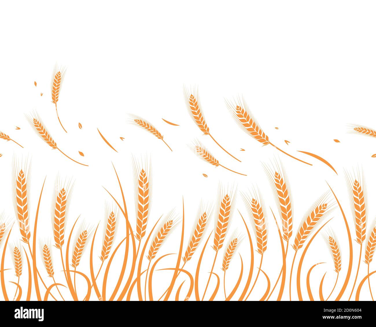 Vector silhouette of wheat. Silhouette. Wheat in the field on a white ...