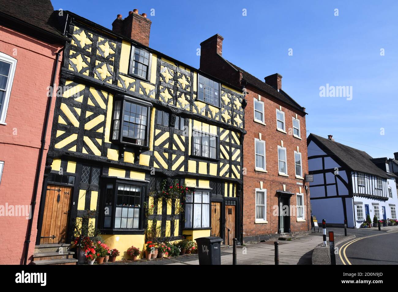 Historic houses and architecture in Ludlow, Shropshire, UK Stock Photo