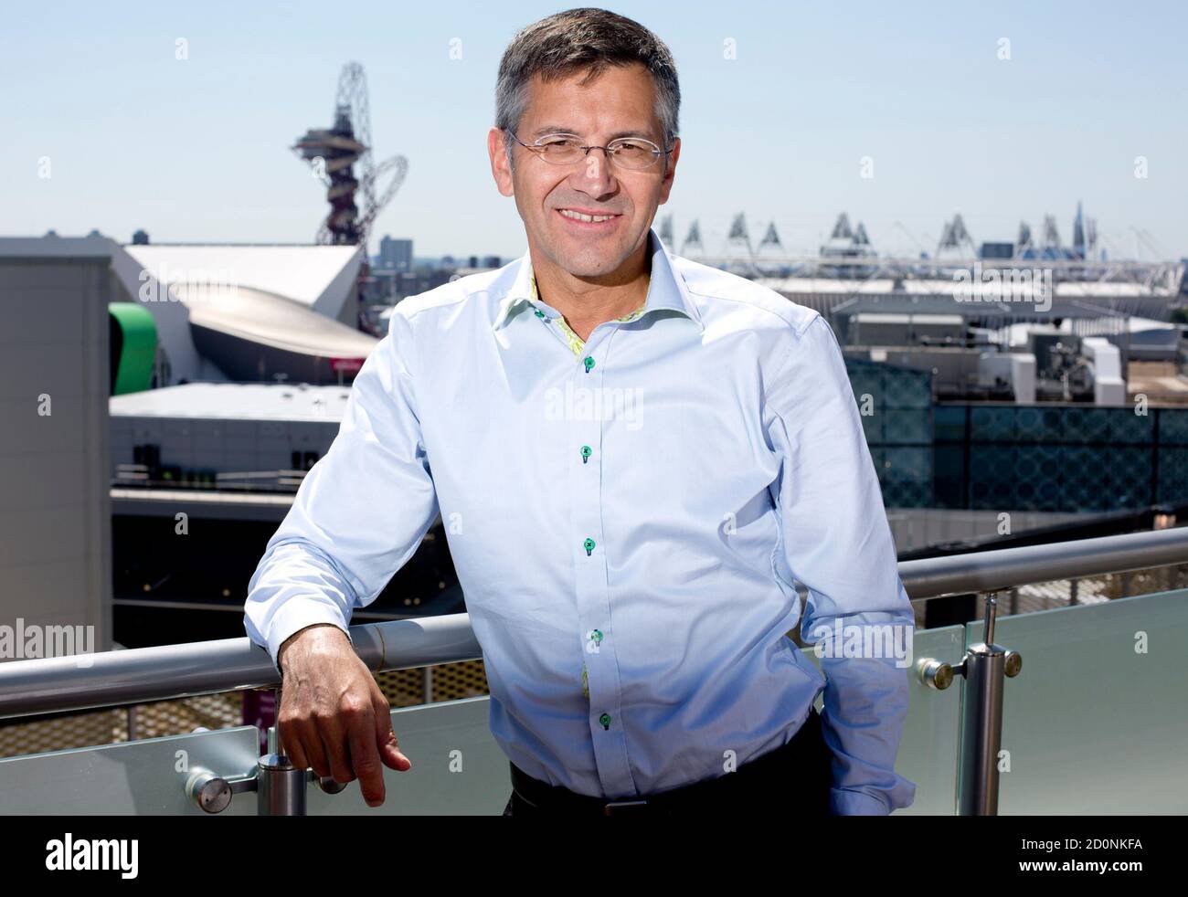 CEO of Adidas-Group Herbert Hainer poses at the Westfield Centre in London  July 23, 2012 REUTERS/Neil Hall (BRITAIN - Tags: SPORT OLYMPICS BUSINESS  Stock Photo - Alamy