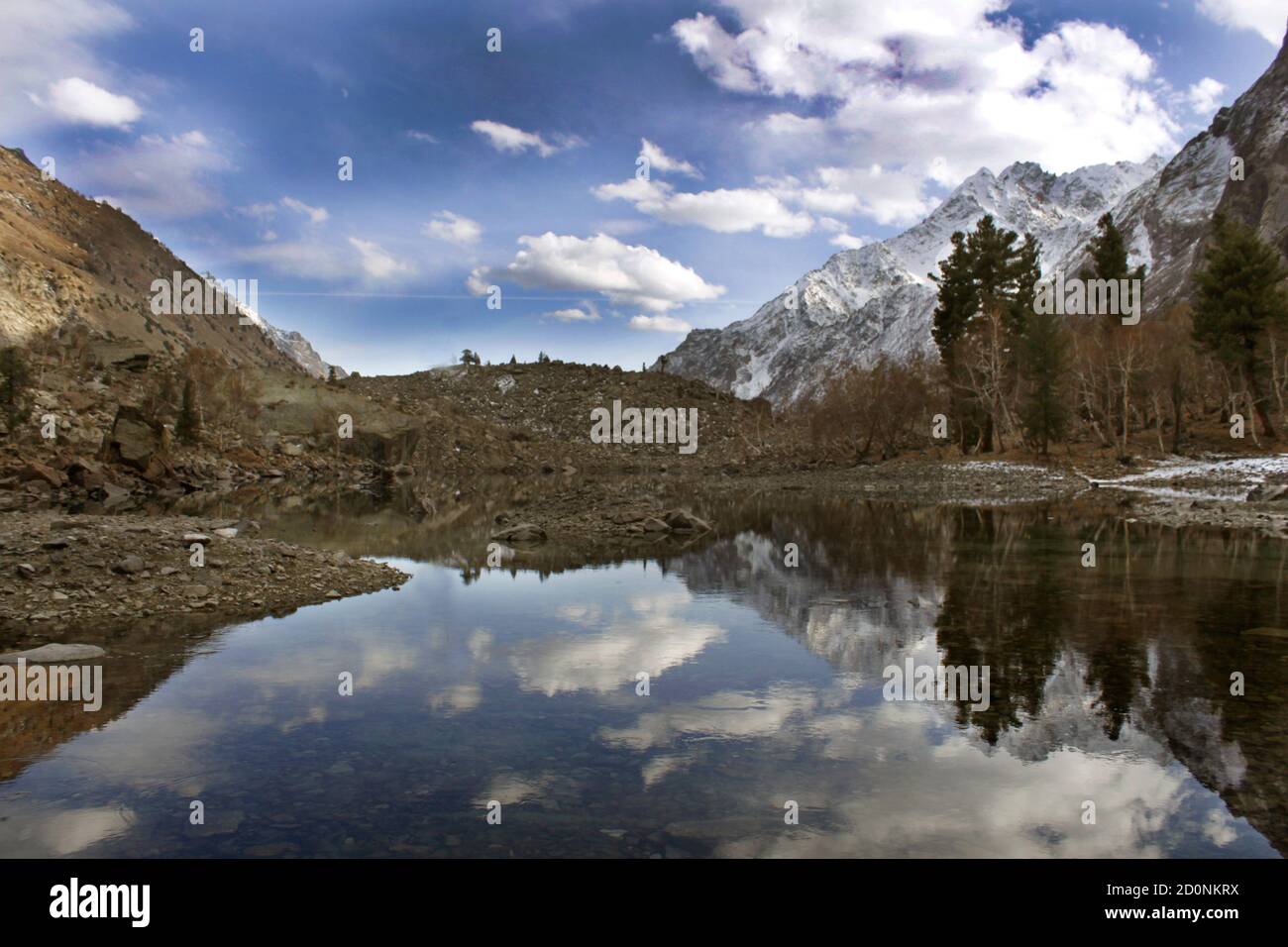 The Kachura Lakes are three lakes in the Skardu District of Gilgit-Baltistan, northern Pakistan Stock Photo
