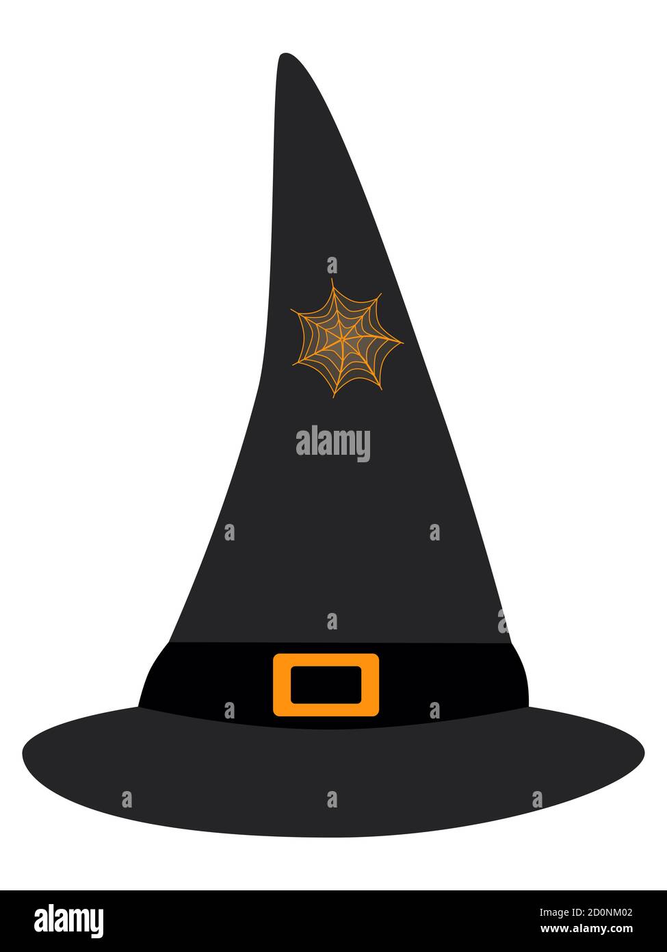 Halloween vector illustration Witch hat. Isolated on white background. Stock Vector
