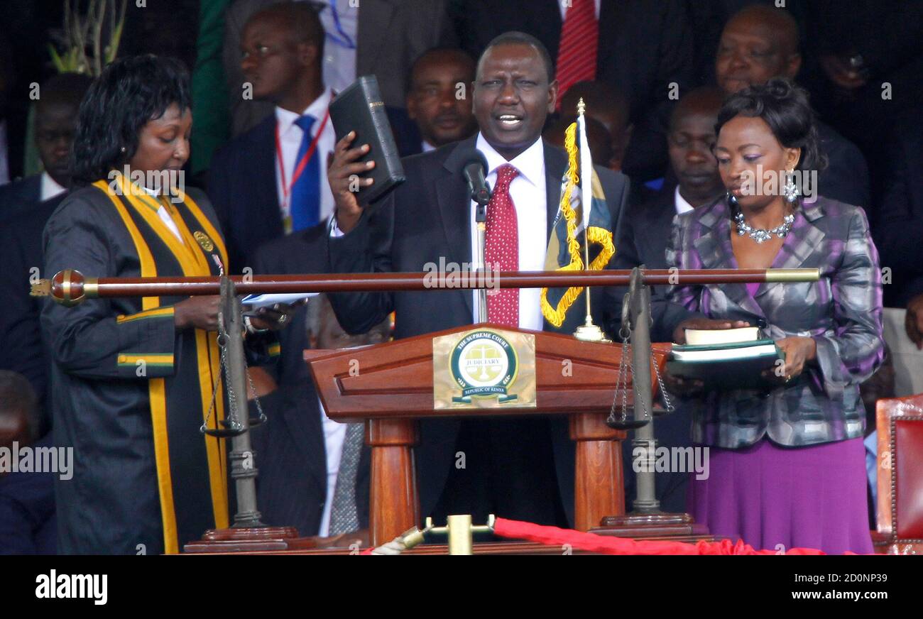 Kenya S Deputy President William Ruto Takes The Oath Of Office During The Official Swearing In Ceremony Kenya S Deputy President William Ruto Takes The Oath Of Office During The Official Swearing In Ceremony