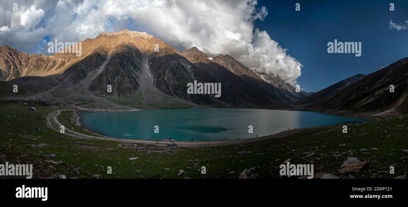 Saiful Muluk is a mountainous lake located at the northern end of the Kaghan Valley, near the town of Naran in the Saiful Muluk National Park. Stock Photo