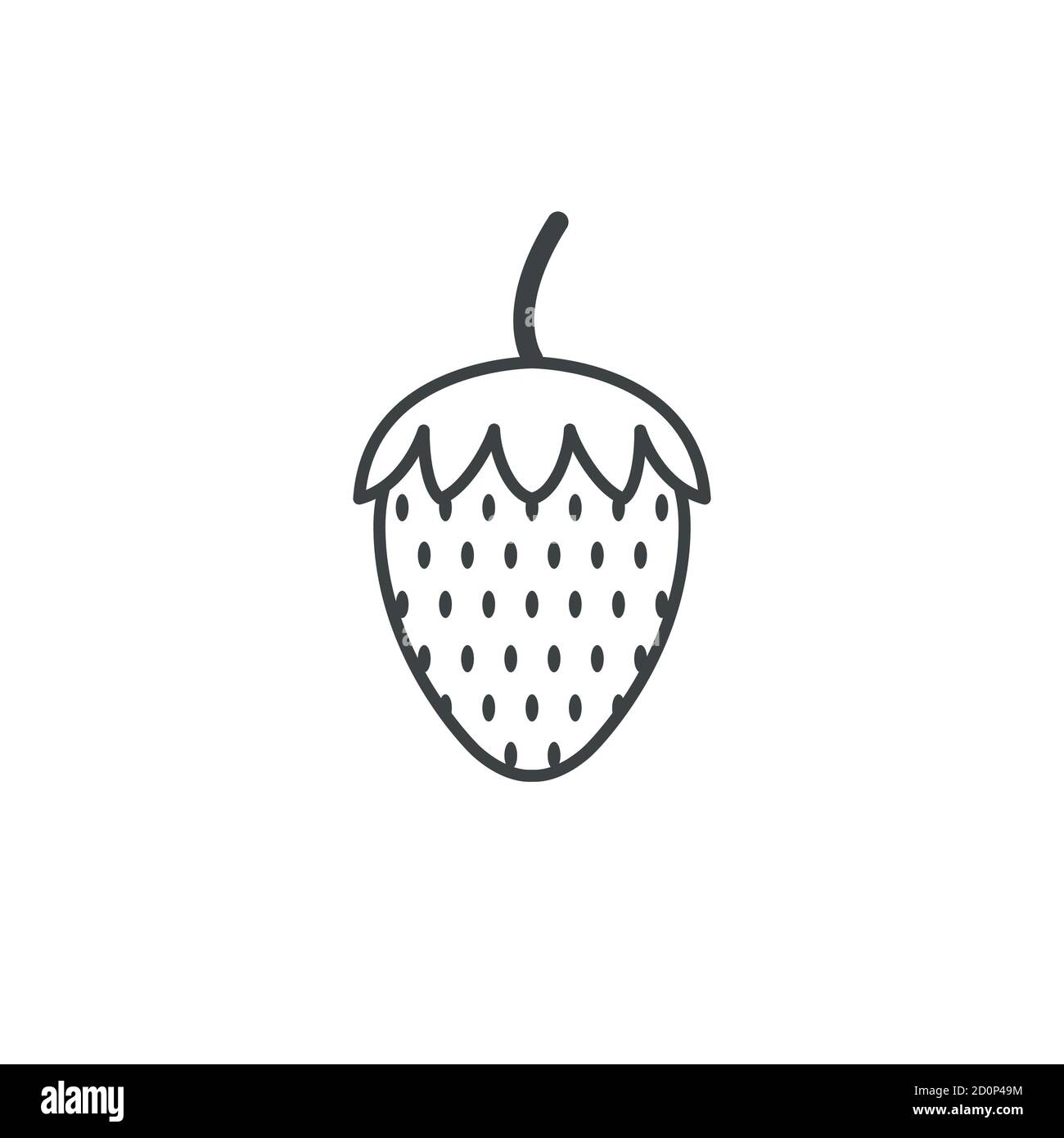 Monochrome decorative strawberry for your design. Strawberry logo. Vector illustration EPS10 Stock Vector