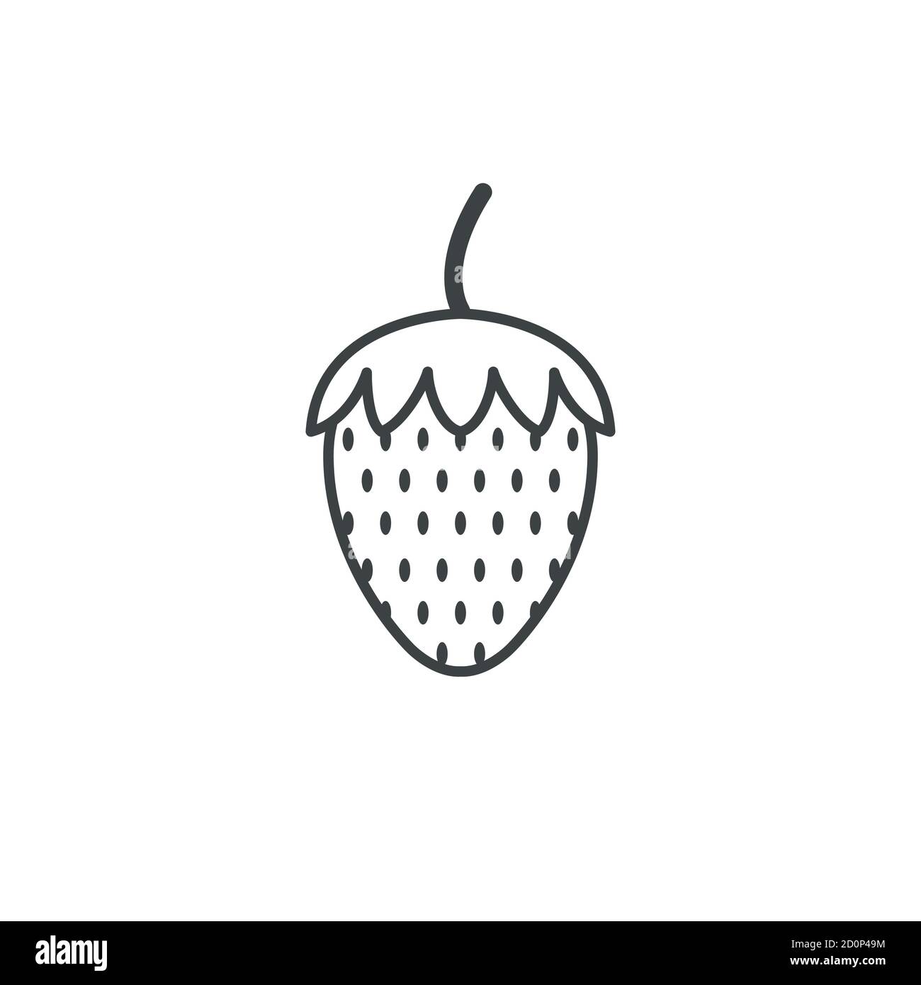 Monochrome decorative strawberry for your design. Strawberry logo ...