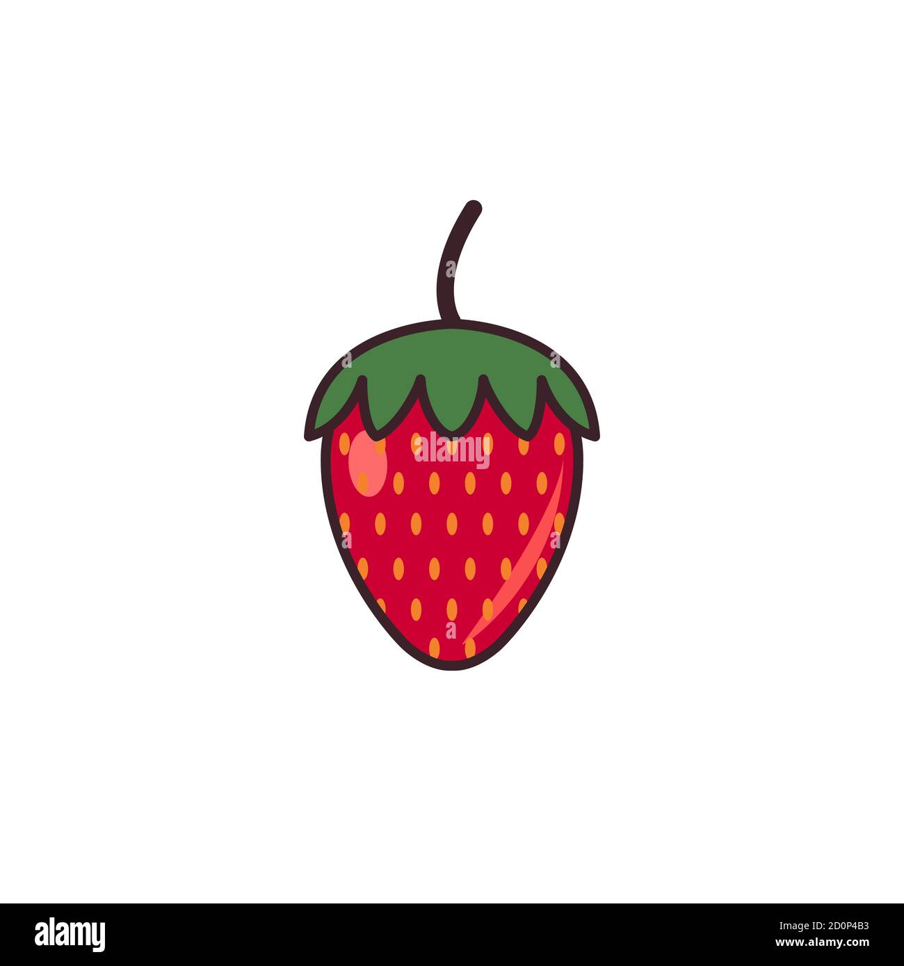 Colored decorative strawberry for your design. Strawberry logo. Vector illustration EPS10 Stock Vector