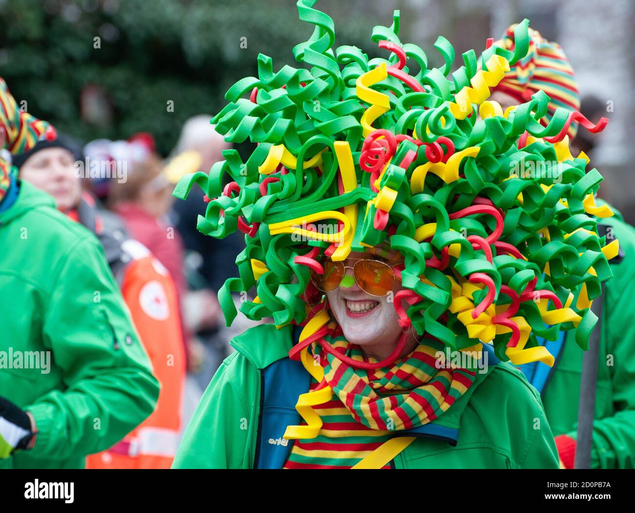 Beuel-Limperich, North Rhine-Westphalia / Germany: February 23, 2020. LiKüRa street parade during Karneval (Carnival) season Stock Photo