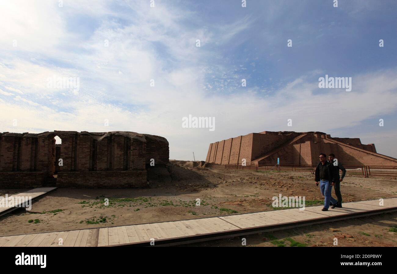 People visit the Ziggurat of Ur ruins near Nassiriya, 300 km (186 miles