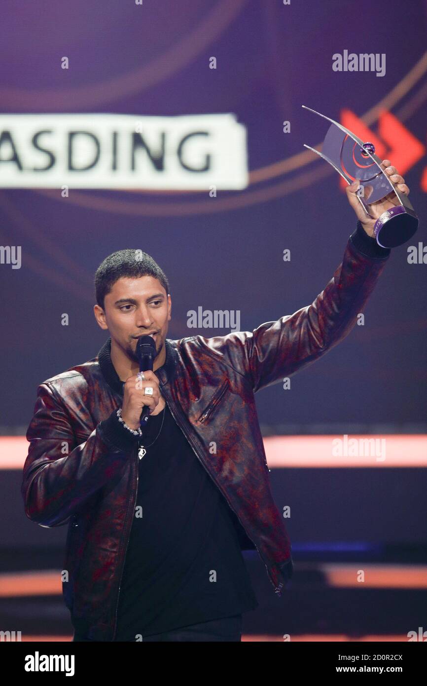 German singer Andreas Bourani receives the Radio-Echo award during the 2015  Echo Music Awards in Berlin March 26, 2015. Established in 1992, the German  Phonographic Academy honours national and international artists with