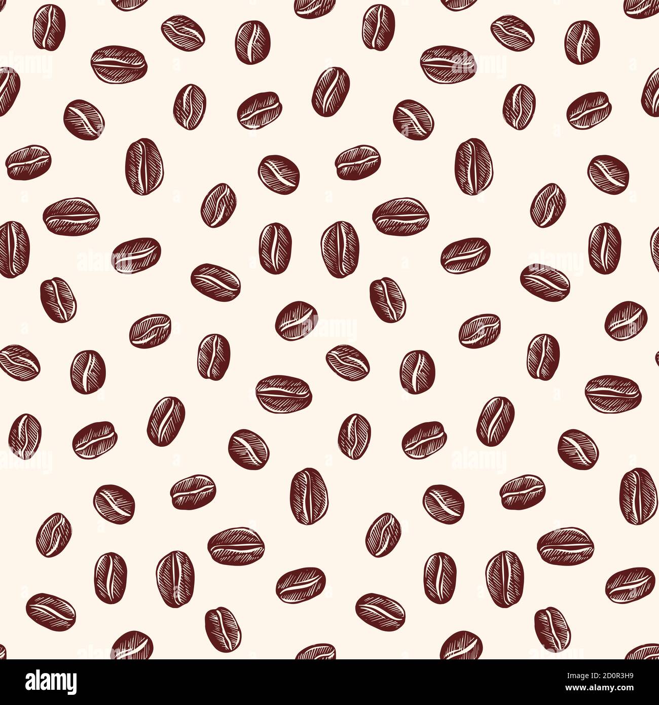 Seamless coffee beans pattern hand drawn sketch style Vector ...