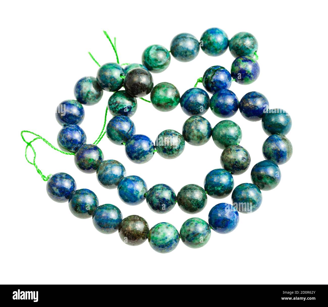 AzuriteMalachite Bead and Silk Cord Necklace
