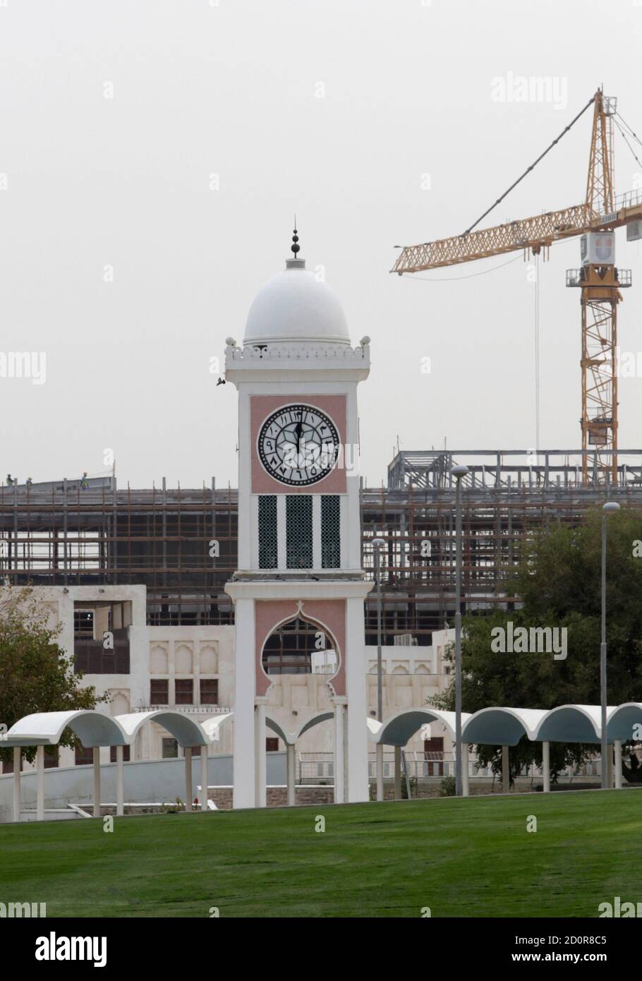The Diwan Emiri Clock tower is seen at noon in Doha April 1, 2012