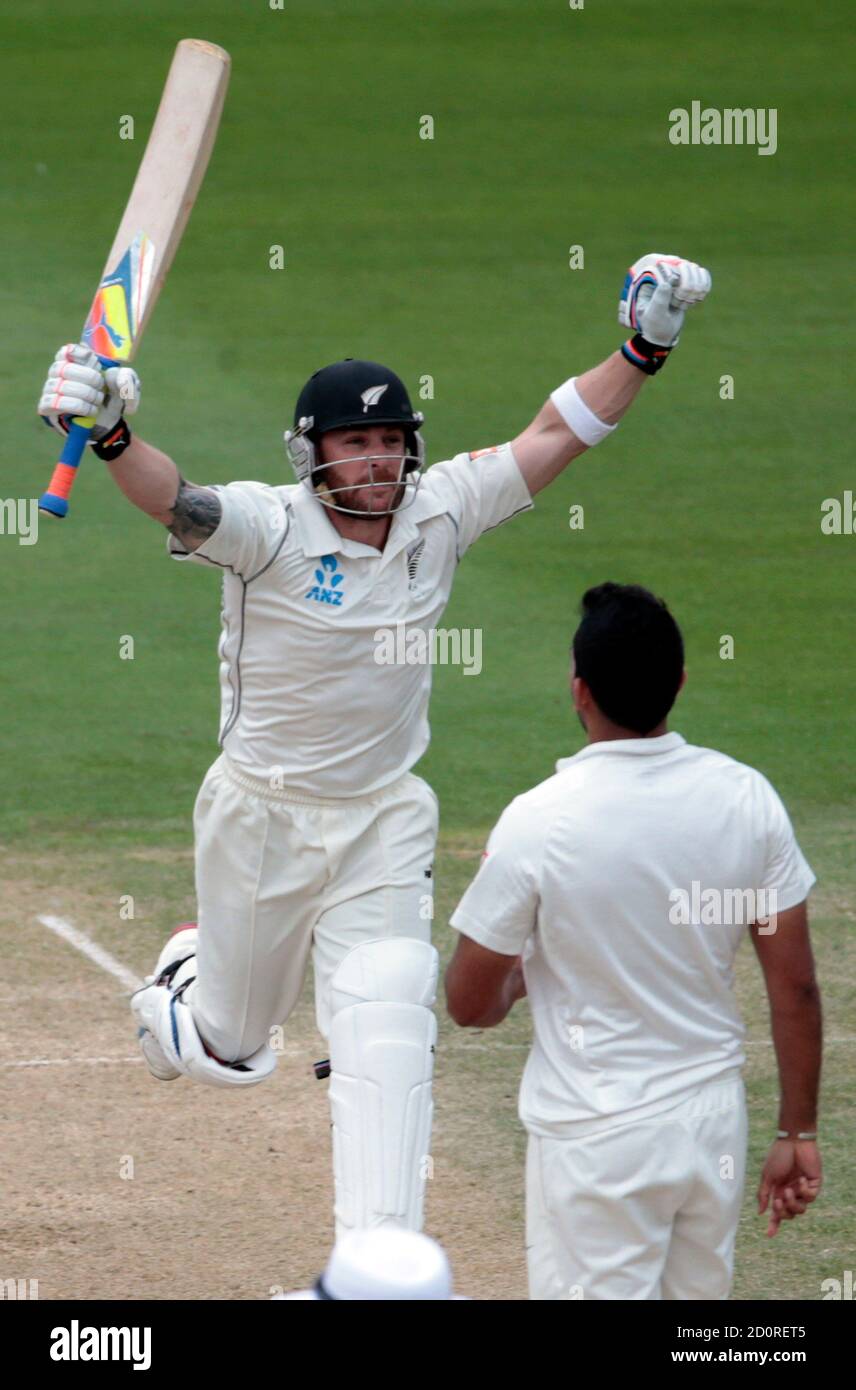 New Zealand S Brendon Mccullum Celebrates His 300 Against India During The Second Innings Of Play On Day Five Of The Second International Test Cricket Match At The Basin Reserve In Wellington February 09 mar 2021 • 3,637 views. alamy
