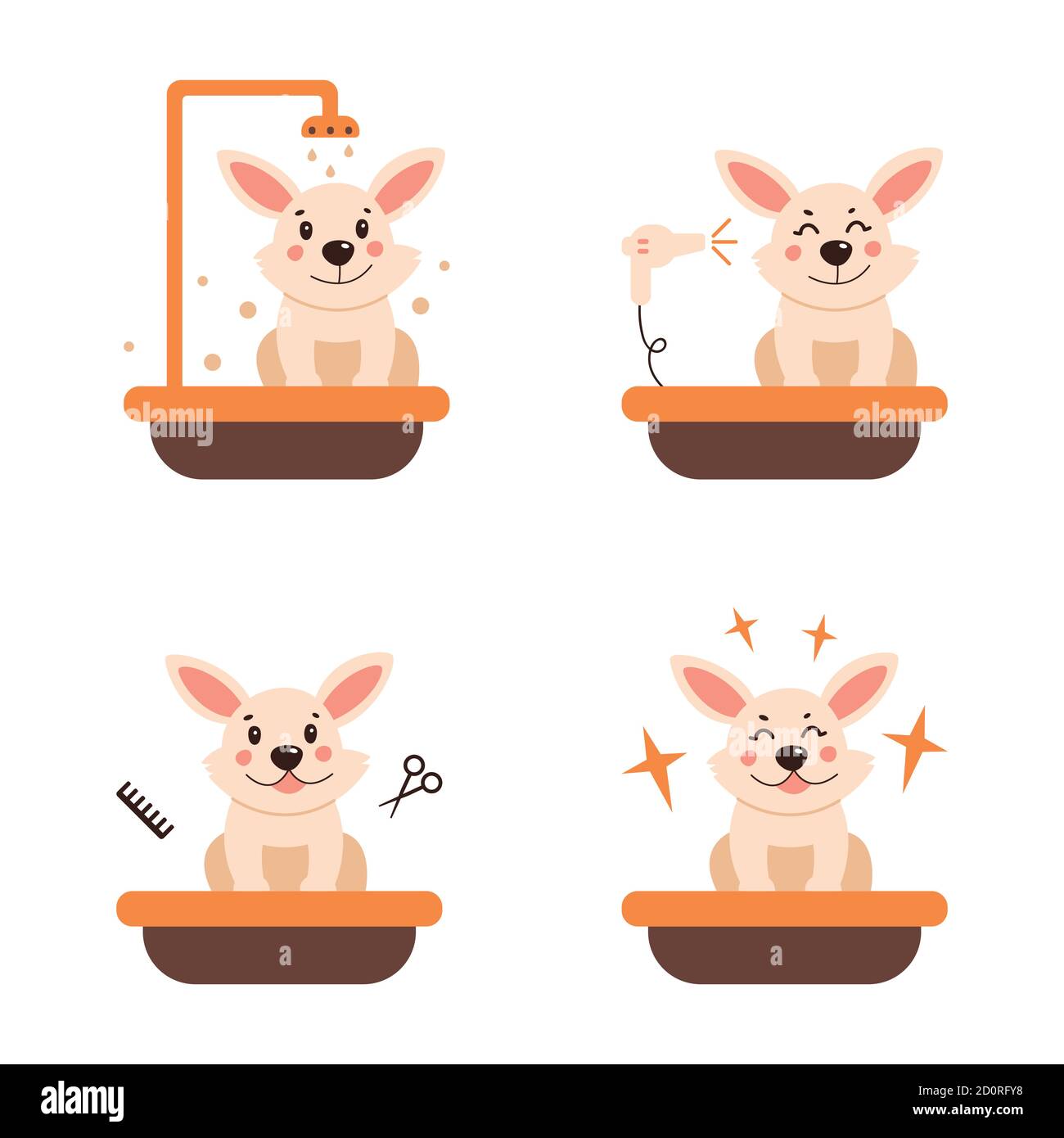 SWIMMER Lovely Rabbit Animal Shower Curtain Kawaii Japan