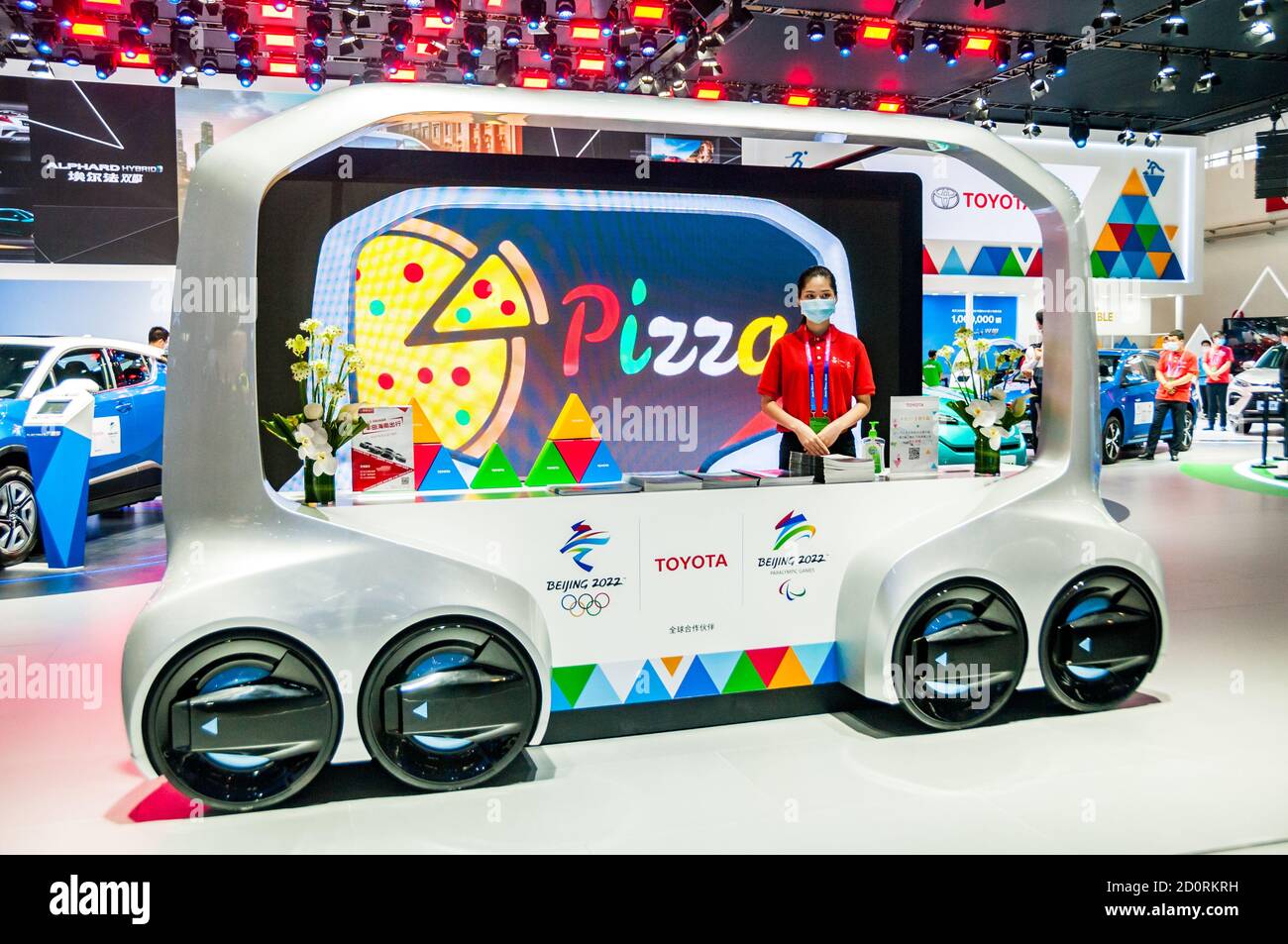Toyota stand connected with the Winter Olympics seen at the 2020