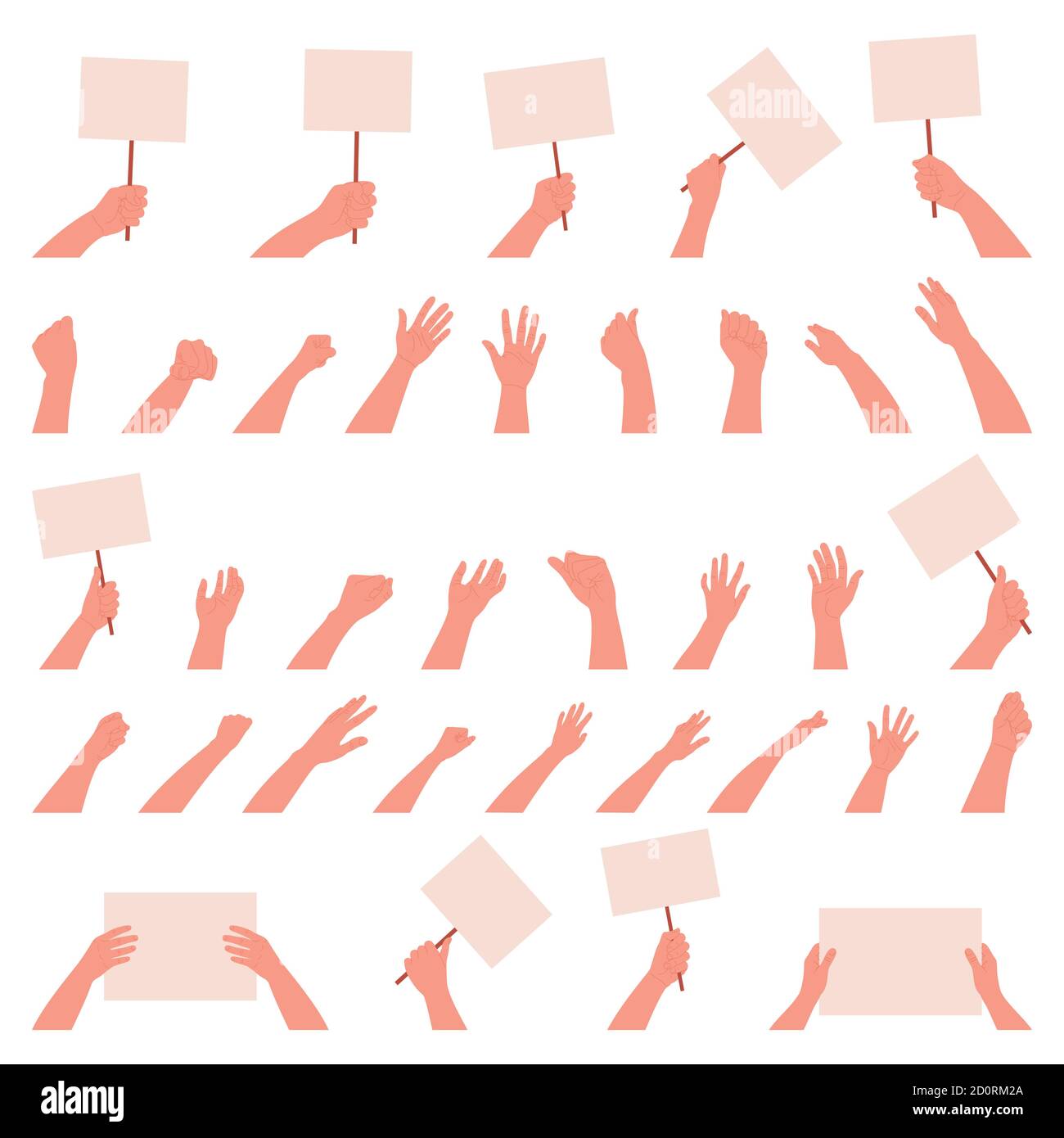 Set of hands on a white isolated background. Icon. Vector illustration ...