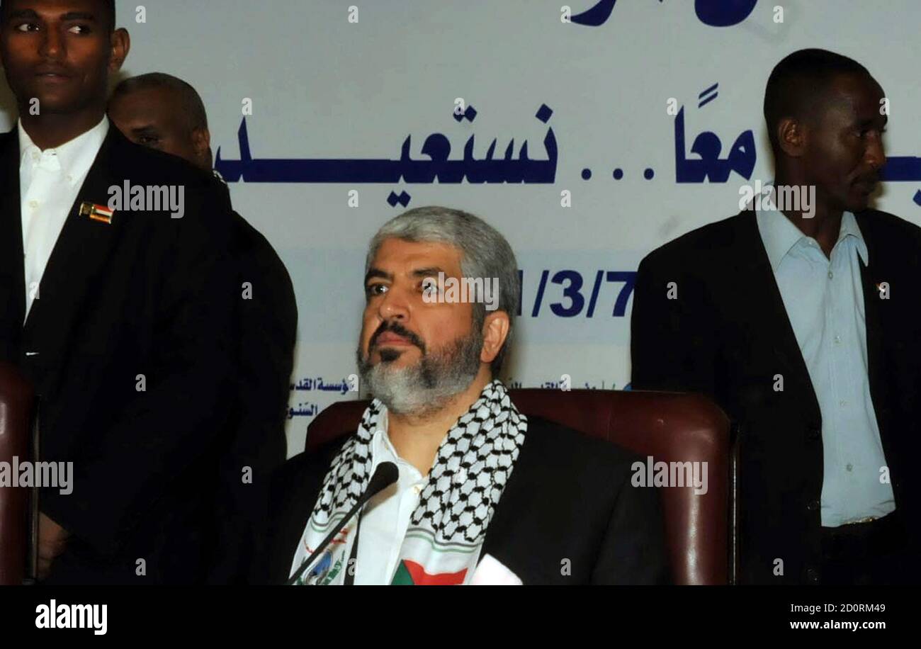 Hamas's political chief Khaled Meshaal attends the opening of the