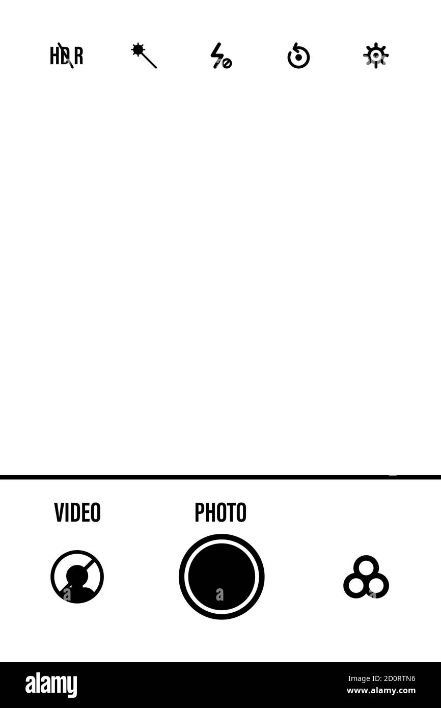 Camera screen with white frame, figures and battery symbol. Camcorder