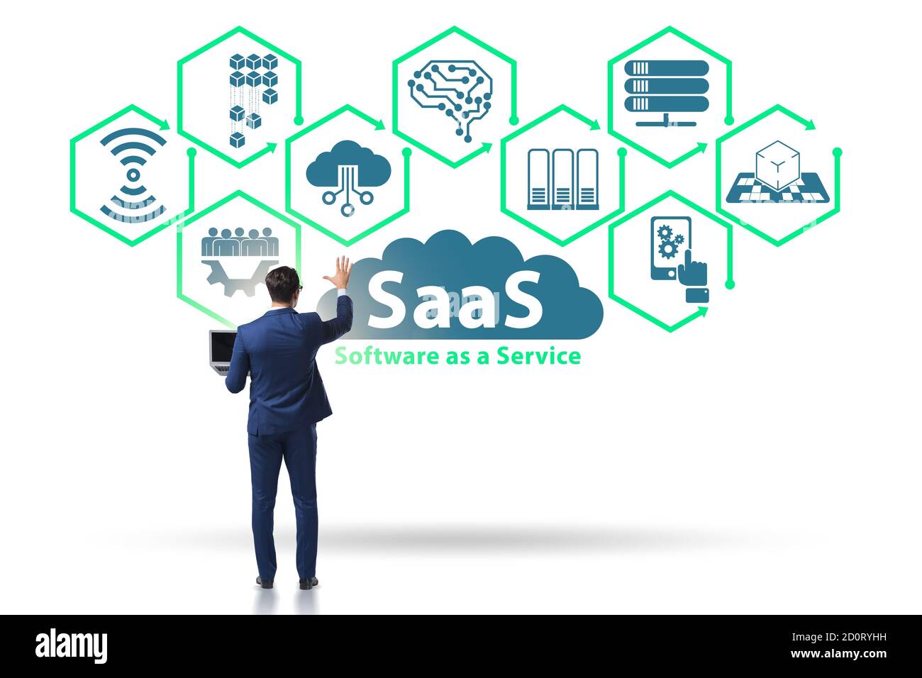 Software as a service - SaaS concept with the businessman Stock Photo ...